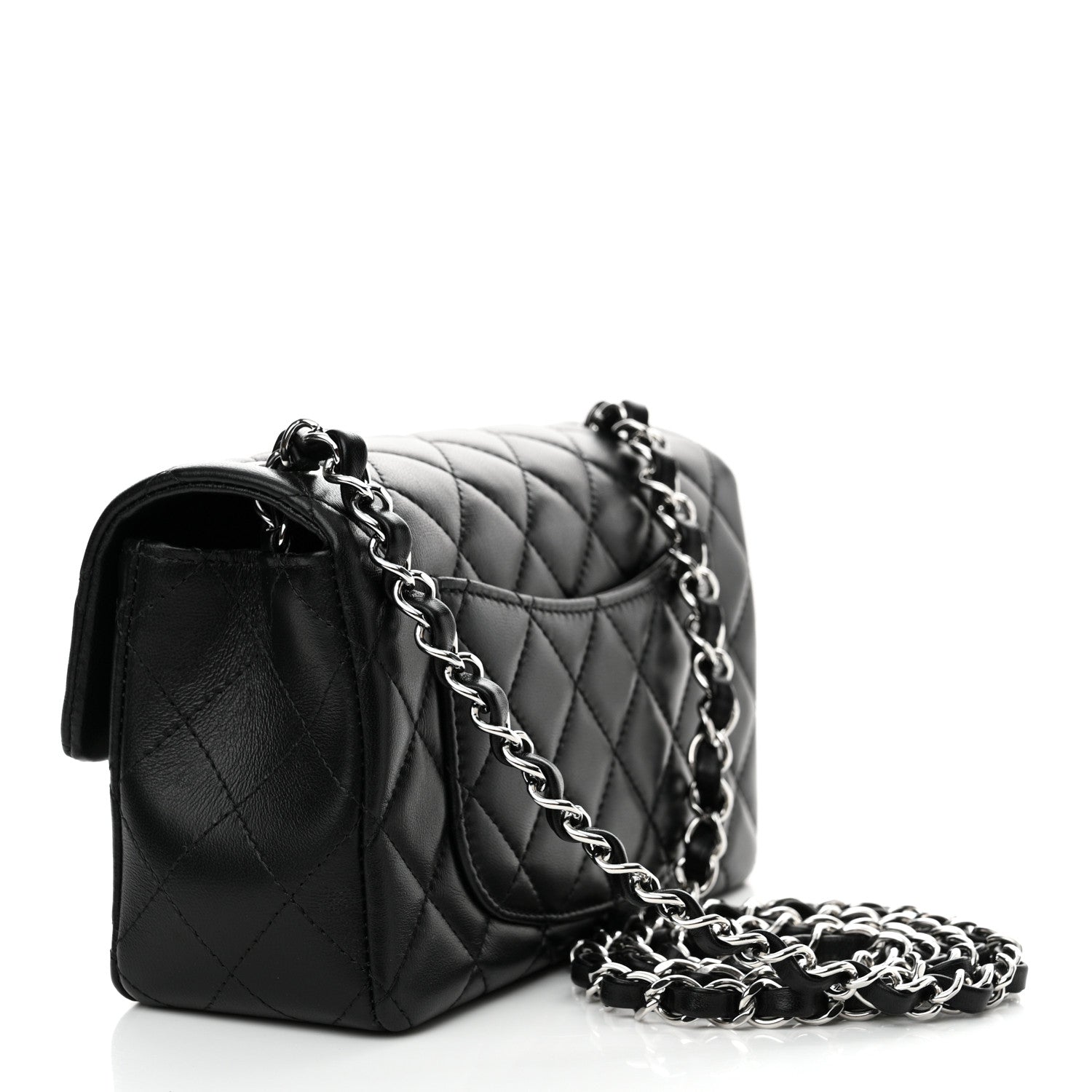 Chanel Lambskin Quilted Mini Rectangular Flap Black 3 of 10