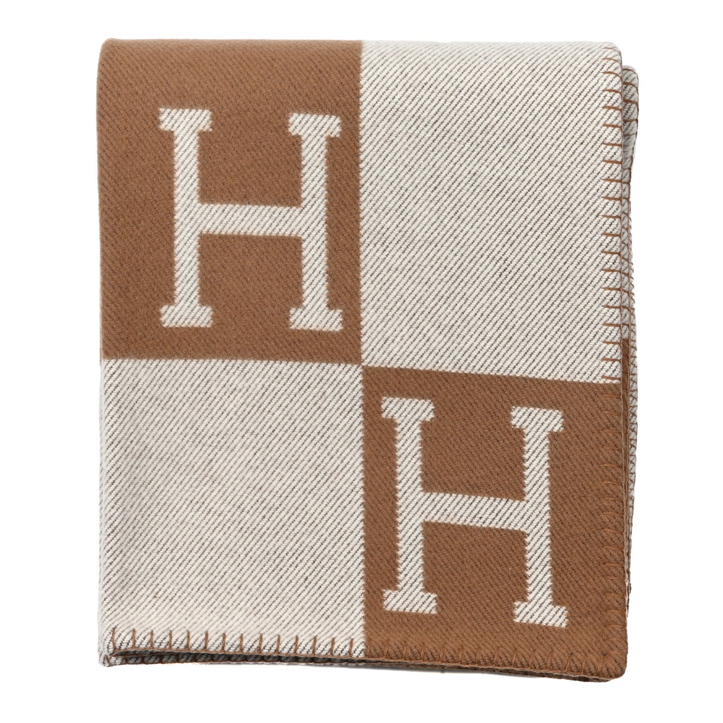 Wool Cashmere Avalon Blanket Ecru Camel