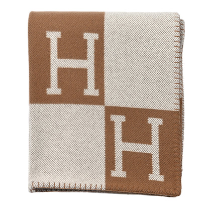 Hermes Wool Cashmere Avalon Blanket Ecru Camel 1 of 3