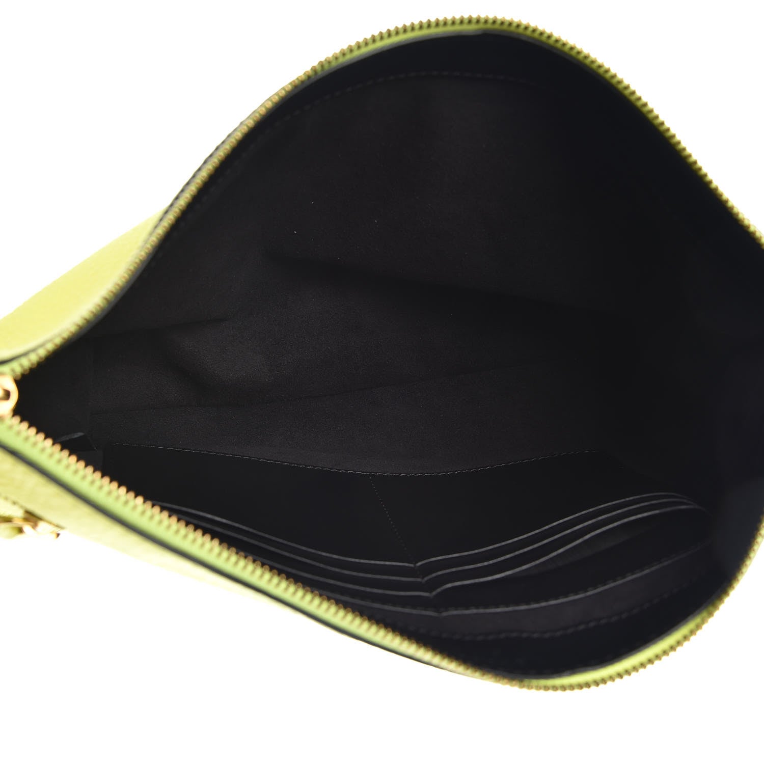 Burberry Soft Calfskin Large Duncan Zip Pouch Neon Yellow 5 of 11