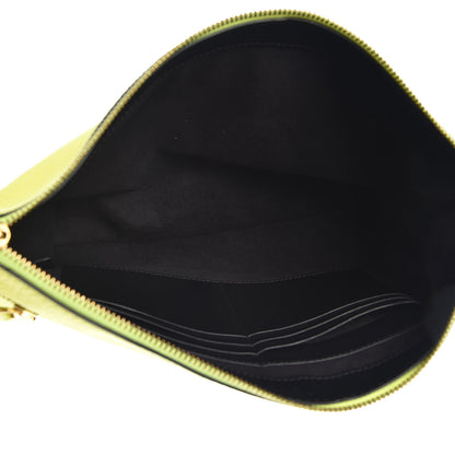 Burberry Soft Calfskin Large Duncan Zip Pouch Neon Yellow 5 of 11