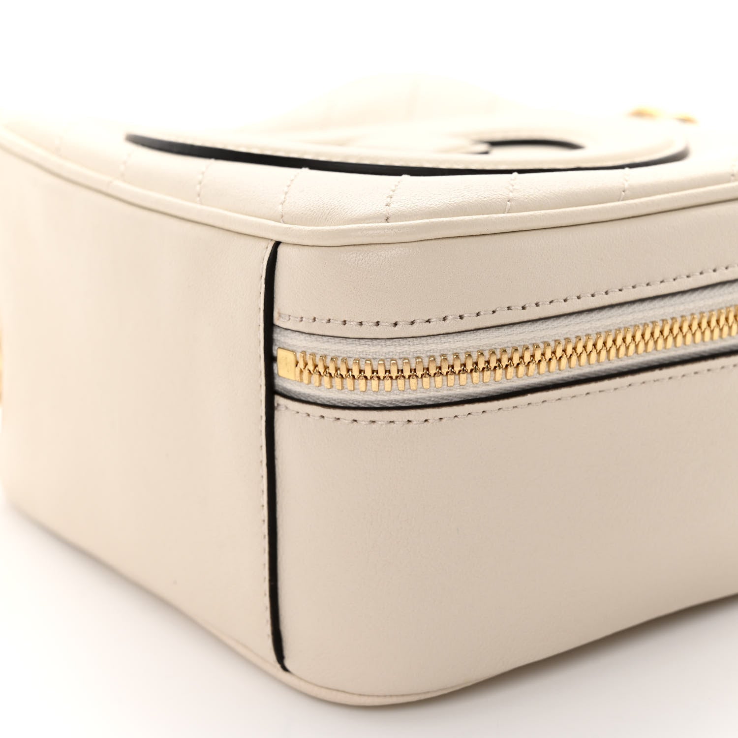 Gucci Sakai Be Green Calfskin Diagonal Stitched Blondie Top Handle Bag Mystic White 9 of 10