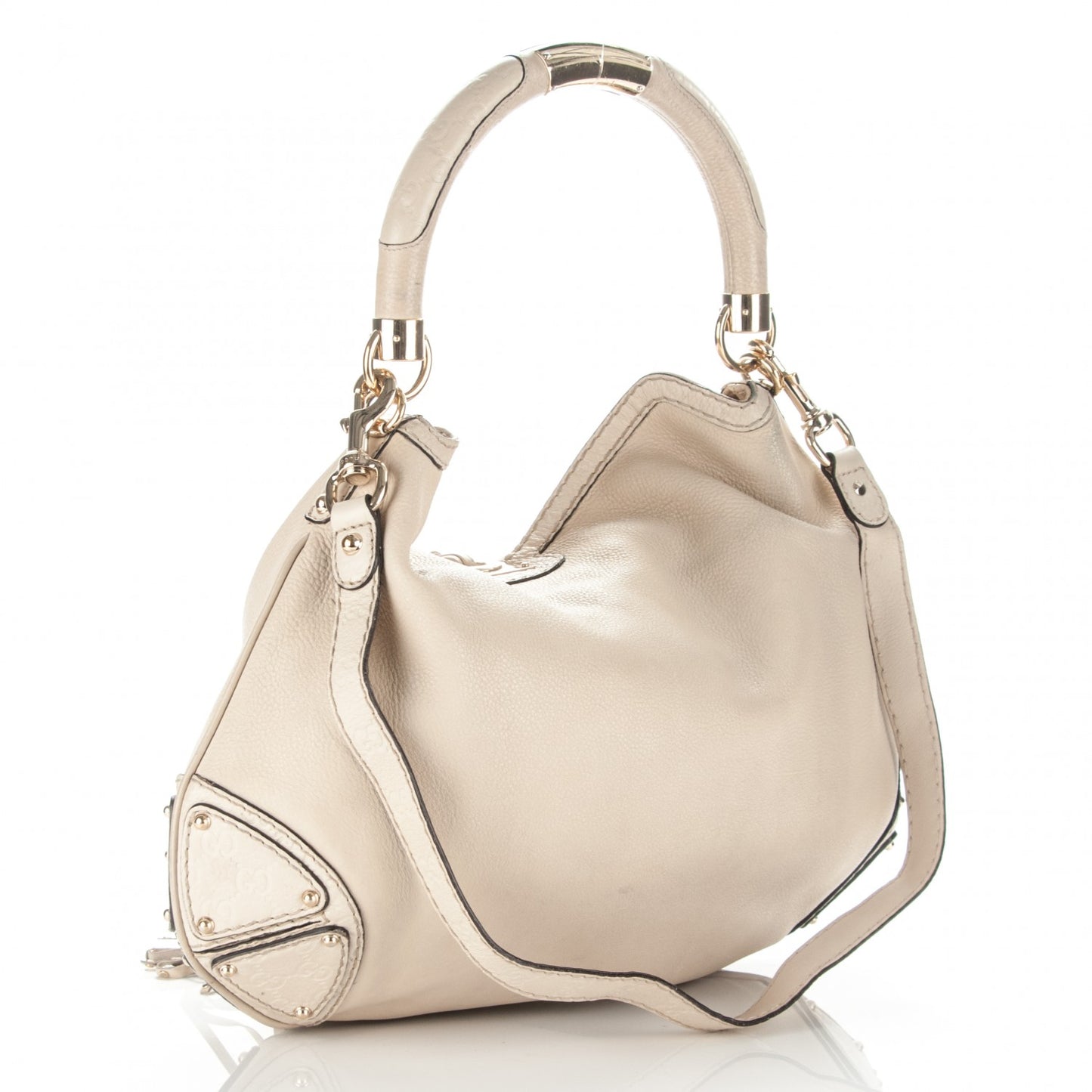 Calfskin Large Indy Top Handle Hobo Off White
