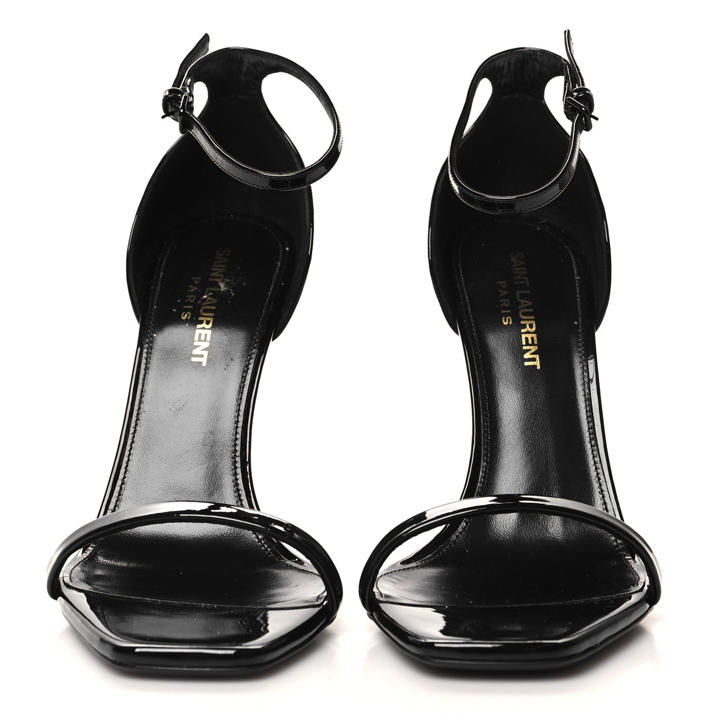Patent Calfskin Opyum 110 Sandals 38 Black Gold