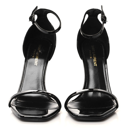 Saint Laurent Patent Calfskin Opyum 110 Sandals 38 Black Gold 2 of 9