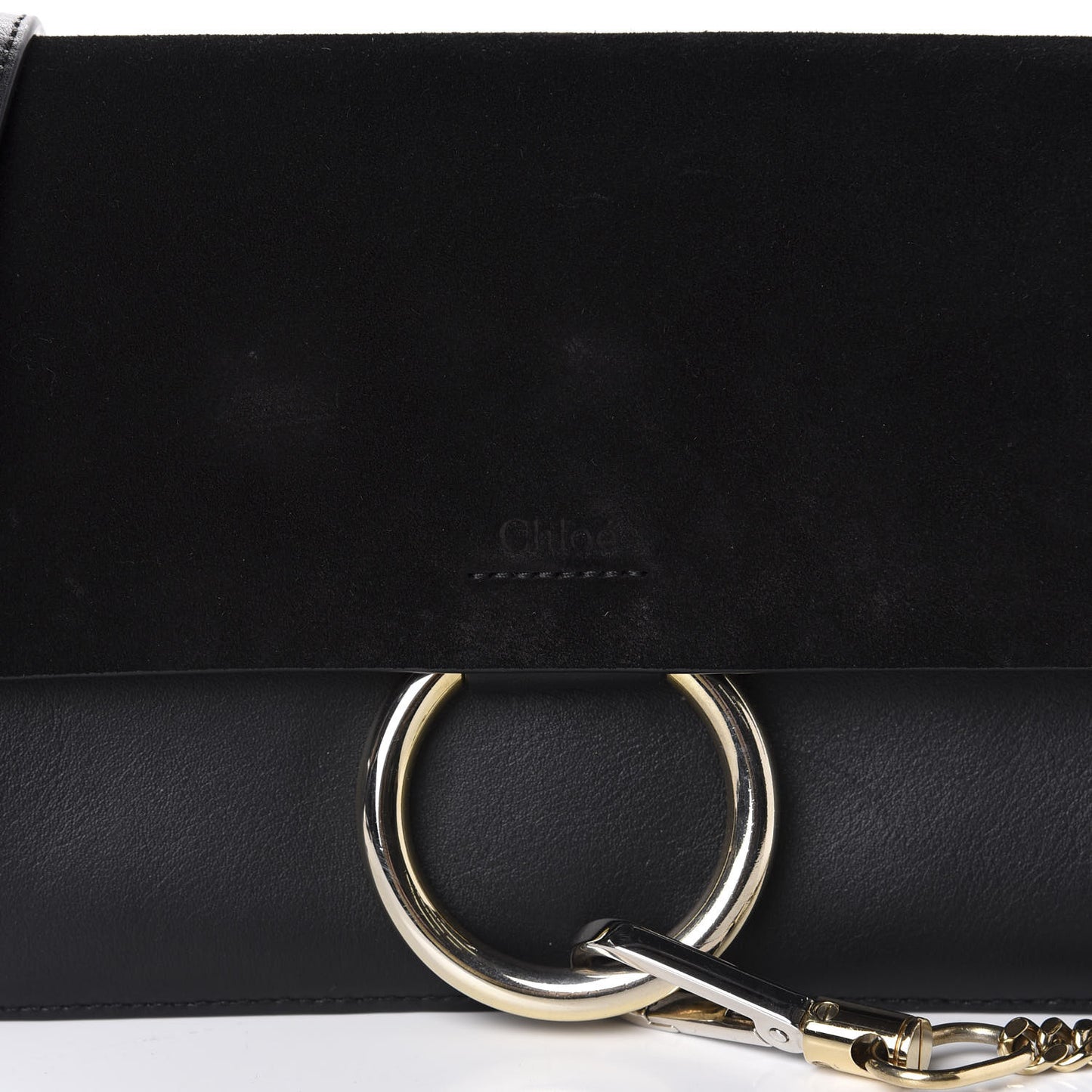 Suede Calfskin Small Faye Shoulder Bag Black