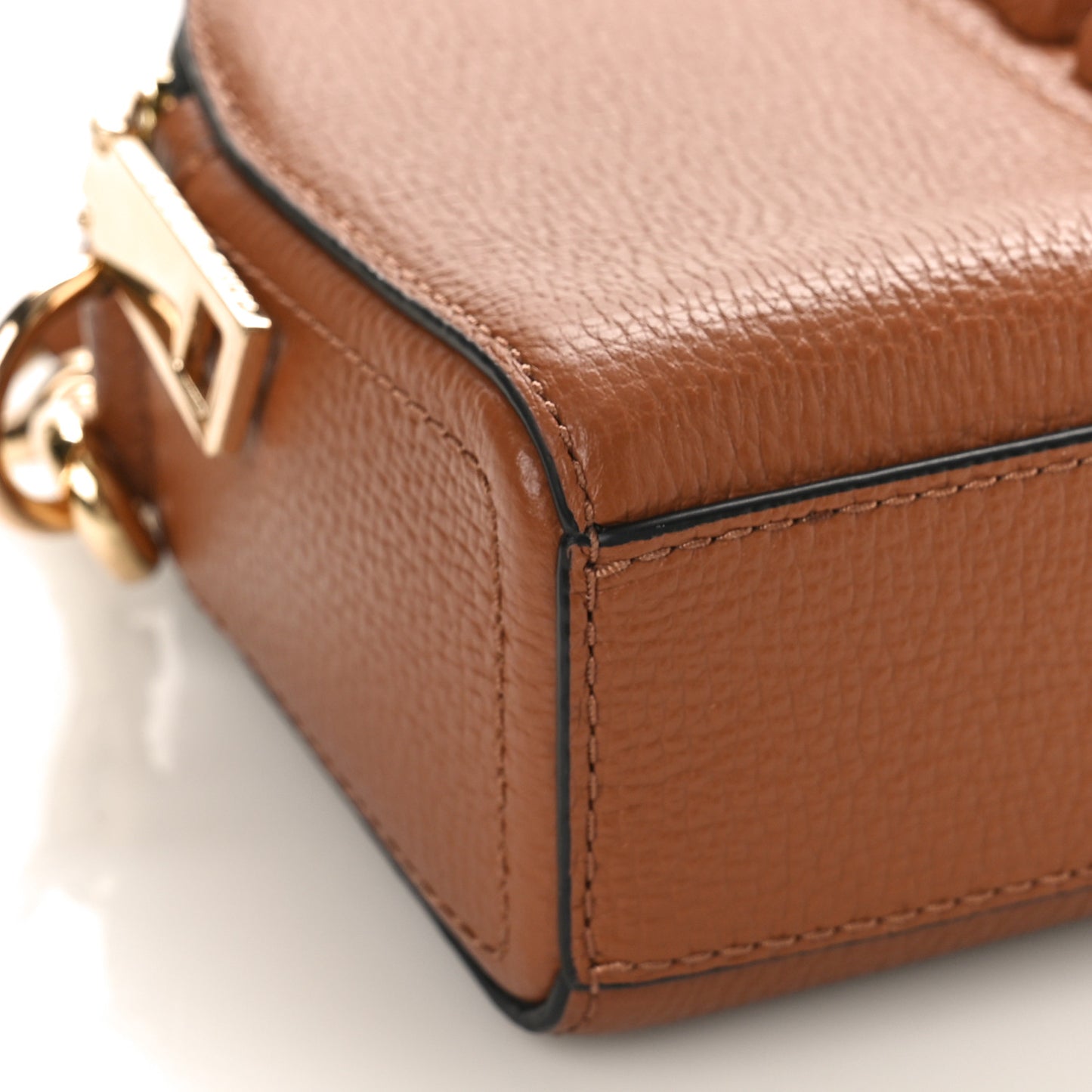 Calfskin Shutter Camera Crossbody Bag Dirty Chai