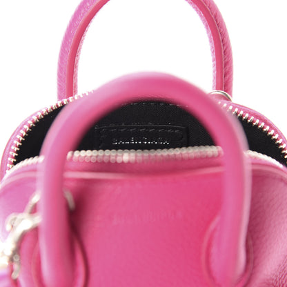Balenciaga Grained Calfskin Logo Mini Ville Top Handle Bag Fuchsia White 8 of 9