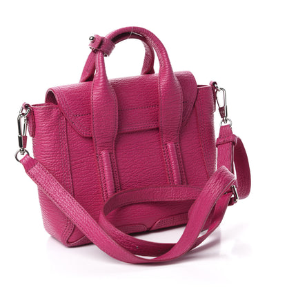 3.1 Phillip Lim 3.1 Textured Calfskin Mini Pashli Satchel Magenta 3 of 10