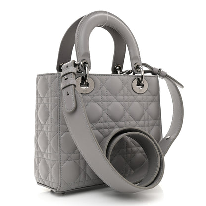 Christian Dior Lambskin Cannage Small My ABCDior Lady Dior Grey 3 of 8