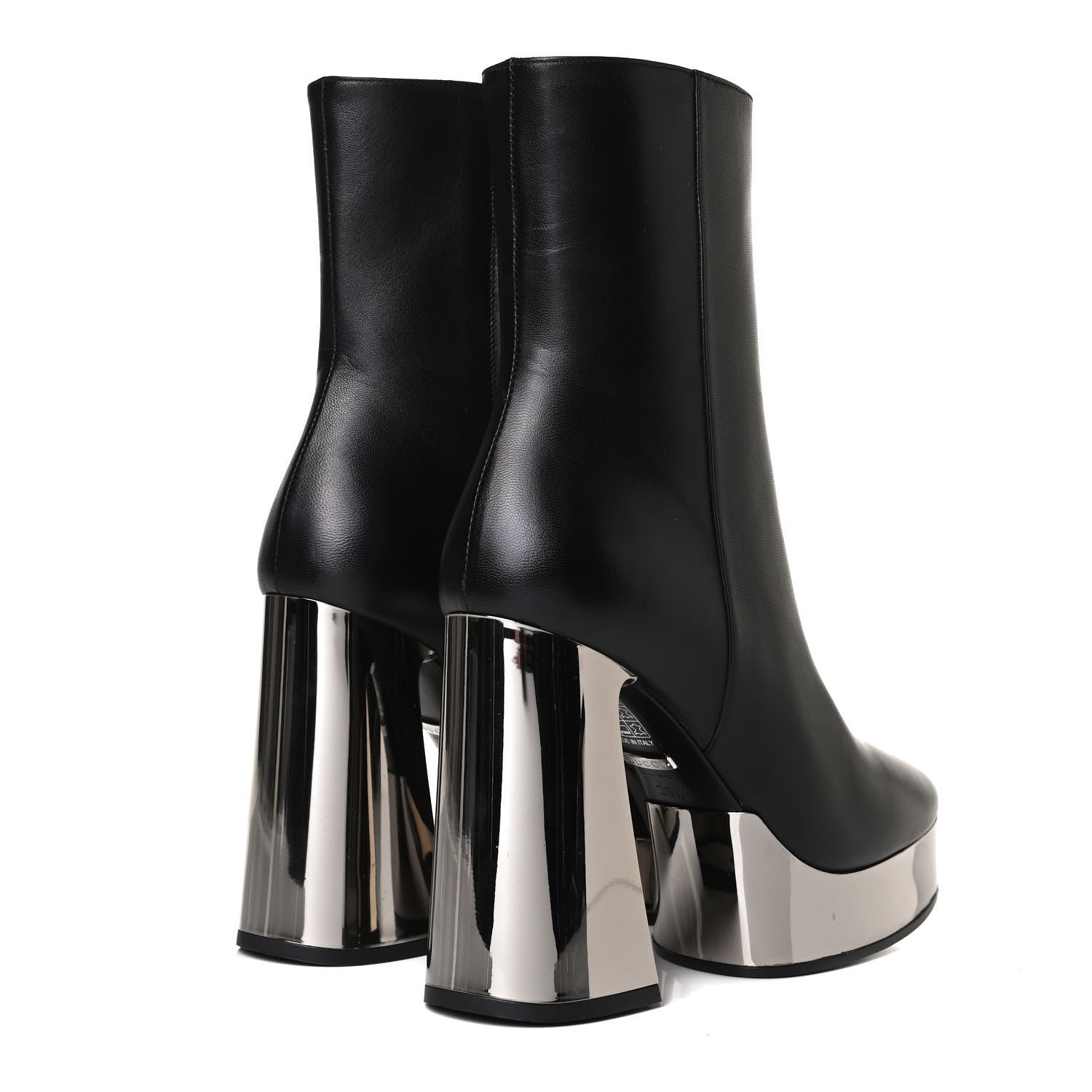 Gucci Malaga Kid Chrome Ankle Boots 36.5 Black 4 of 13