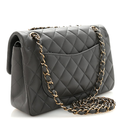 Chanel Lambskin Quilted Small Double Flap Grey 3 of 10