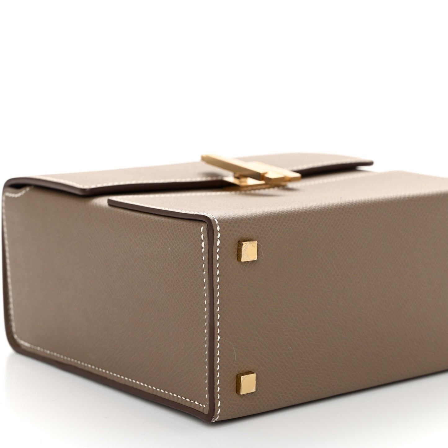 Epsom Cinhetic Boxy Top Handle Bag Etoupe