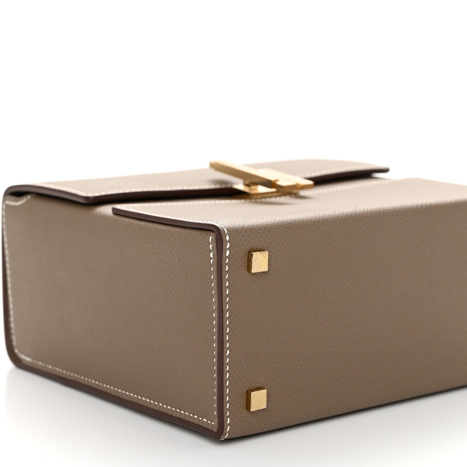 Hermes Epsom Cinhetic Boxy Top Handle Bag Etoupe 9 of 11