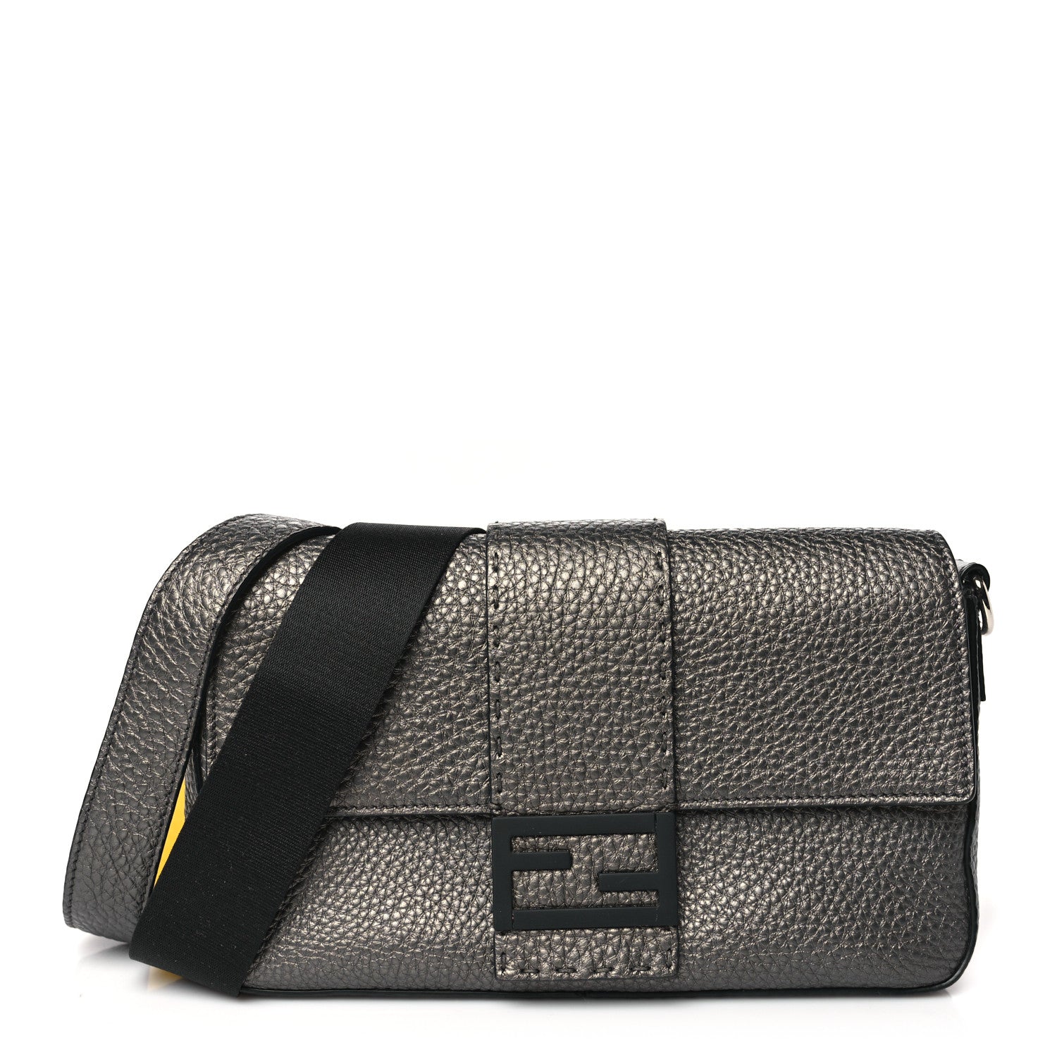 Fendi Cuoio Romano Lux Enamel Selleria Belt Baguette Bag Graphite 1 of 9