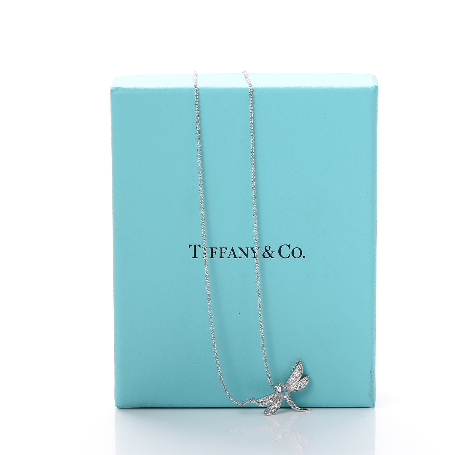 Tiffany Platinum Diamond Enchant Dragonfly Pendant Necklace 8 of 8
