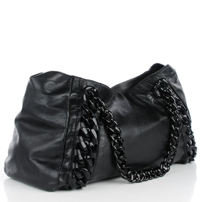 Chanel Calfskin Modern Chain Rhodoid East West Tote Black 3 of 9