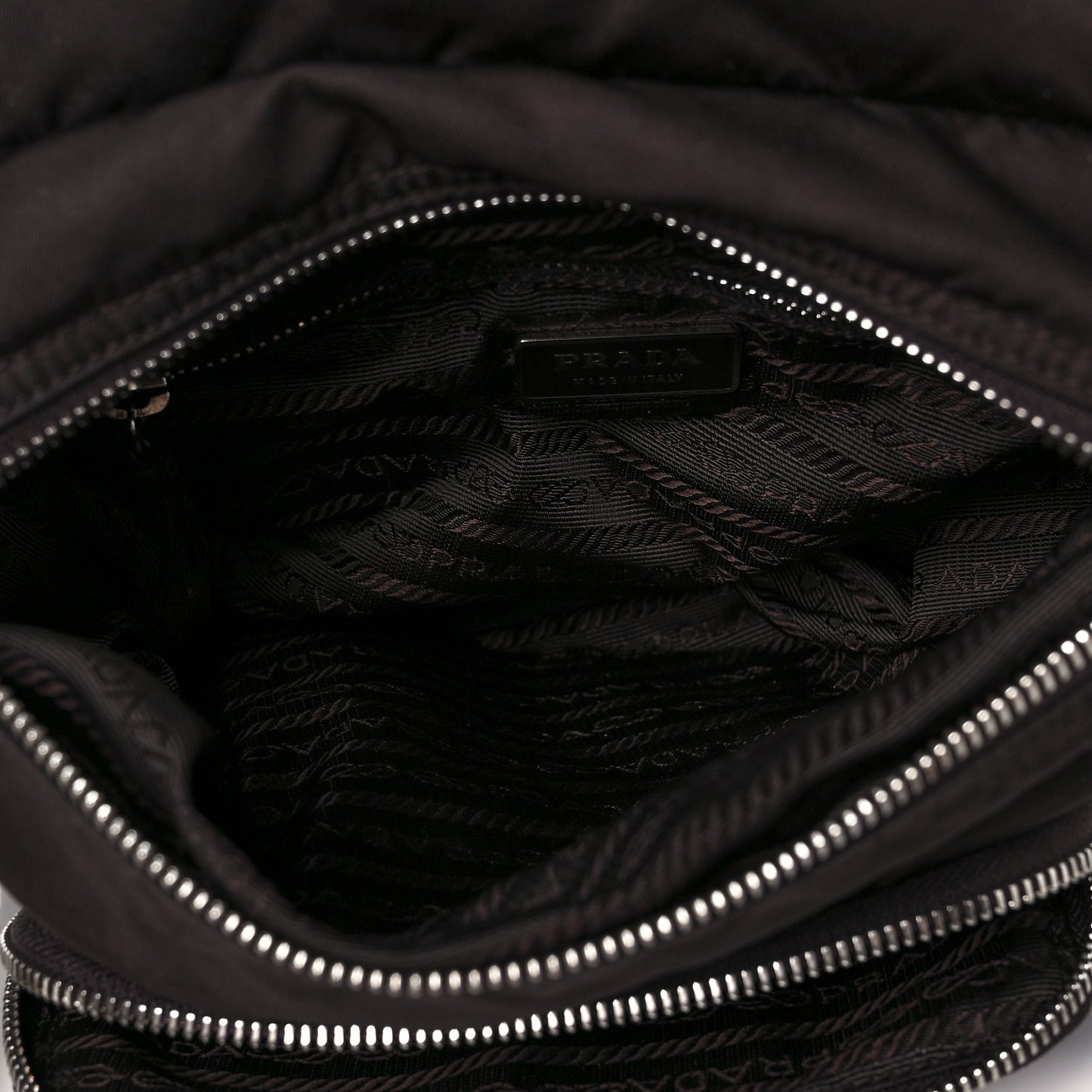 Tessuto Vela Saffiano Flap Shoulder Bag Brown