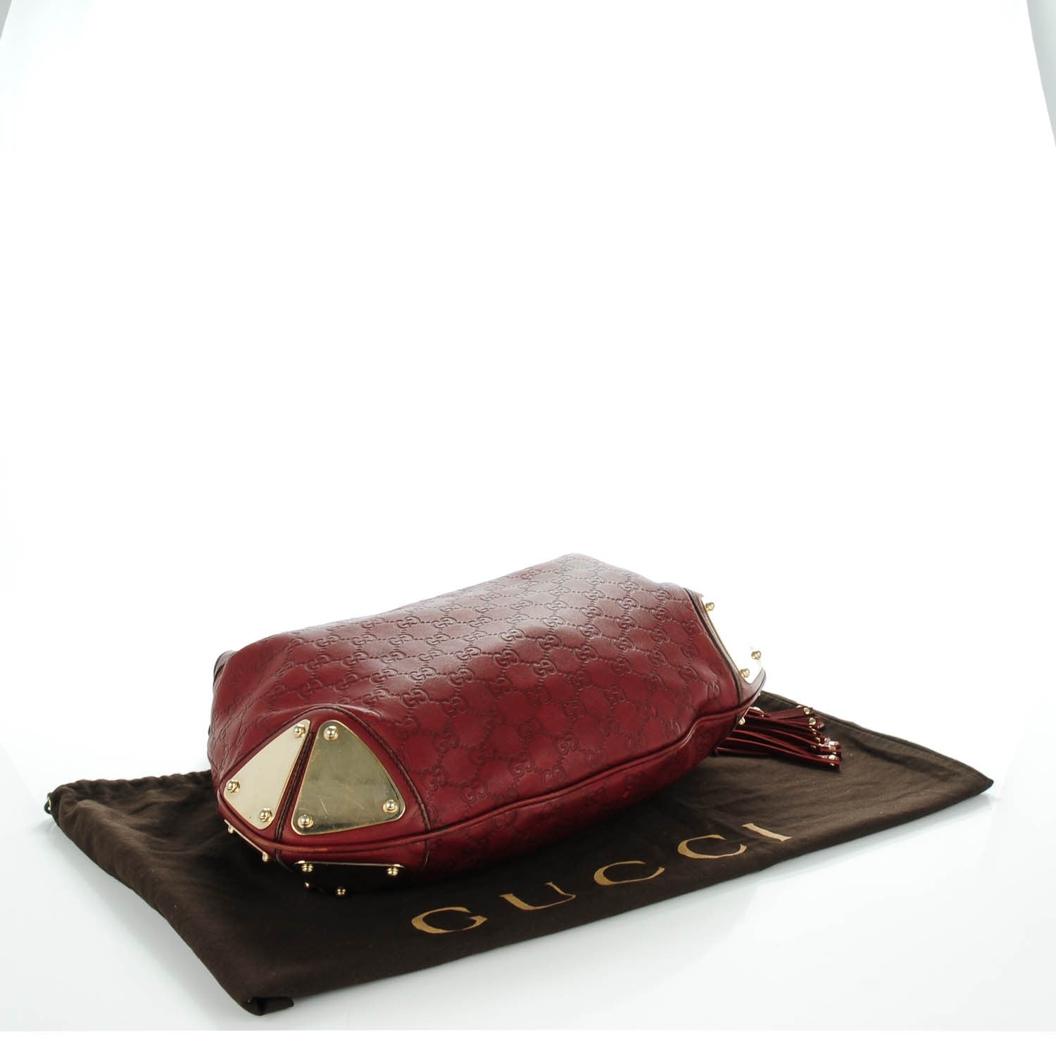 Gucci Guccissima Medium Indy Top Handle Hobo Red 4 of 7