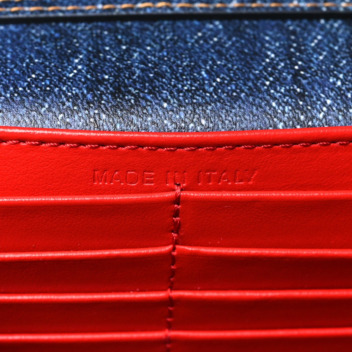 Denim Calfskin Patent Spikes Loubinthesky Paloma Clutch Blue