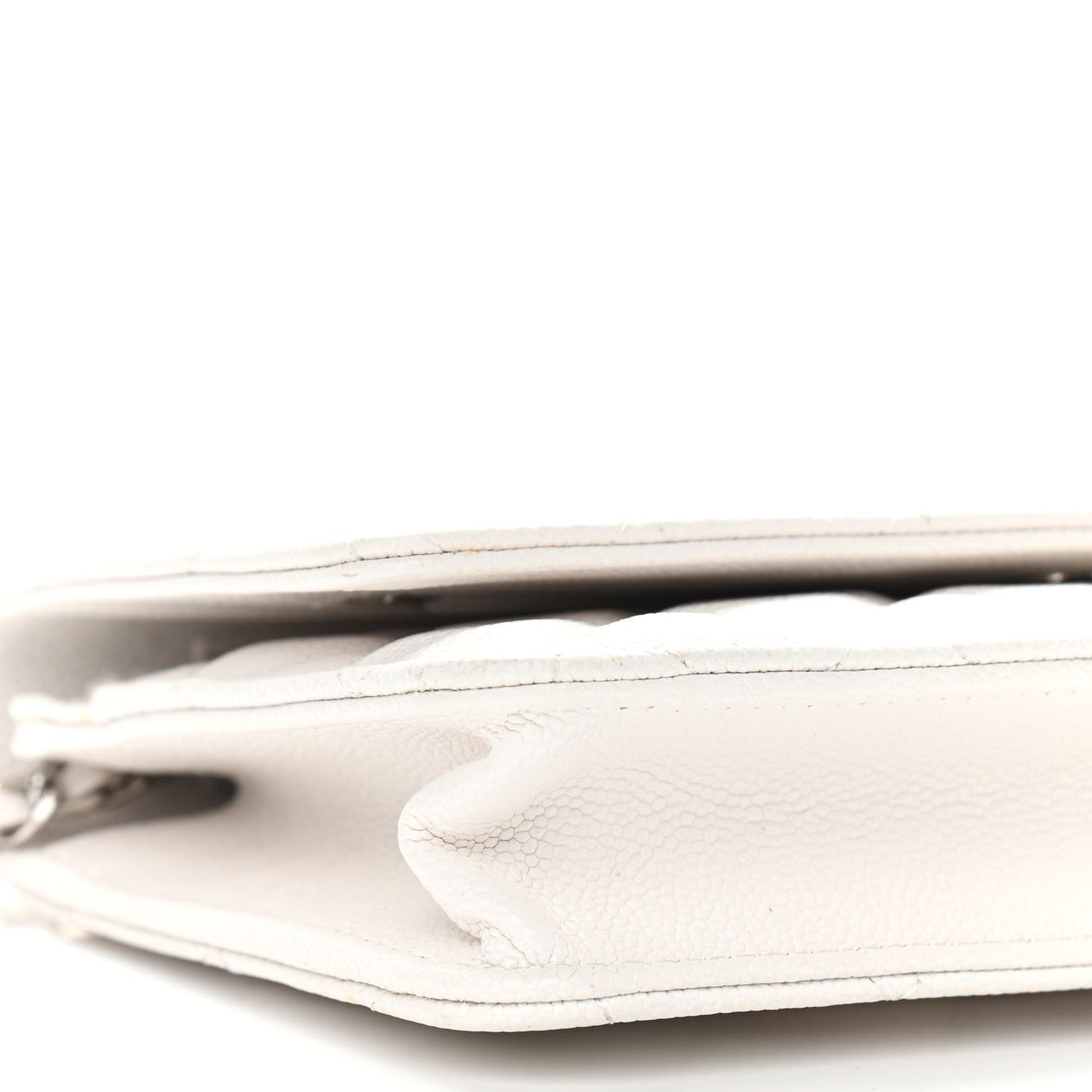 Caviar Quilted Wallet On Chain WOC White