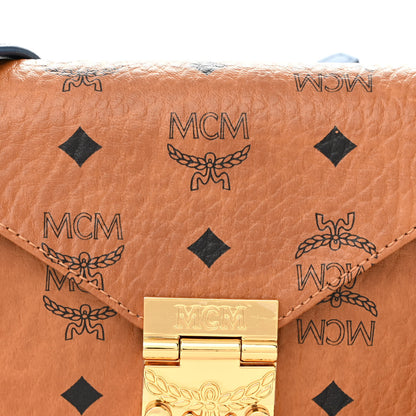 MCM Visetos Mini Patricia Shoulder Bag Cognac Blue 7 of 10