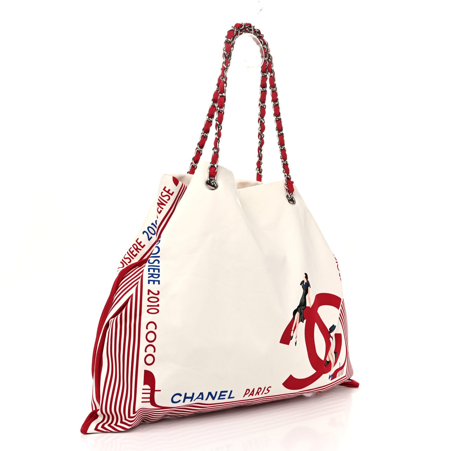 Chanel Canvas CC Paris Venice Bon Bon Tote White 3 of 10