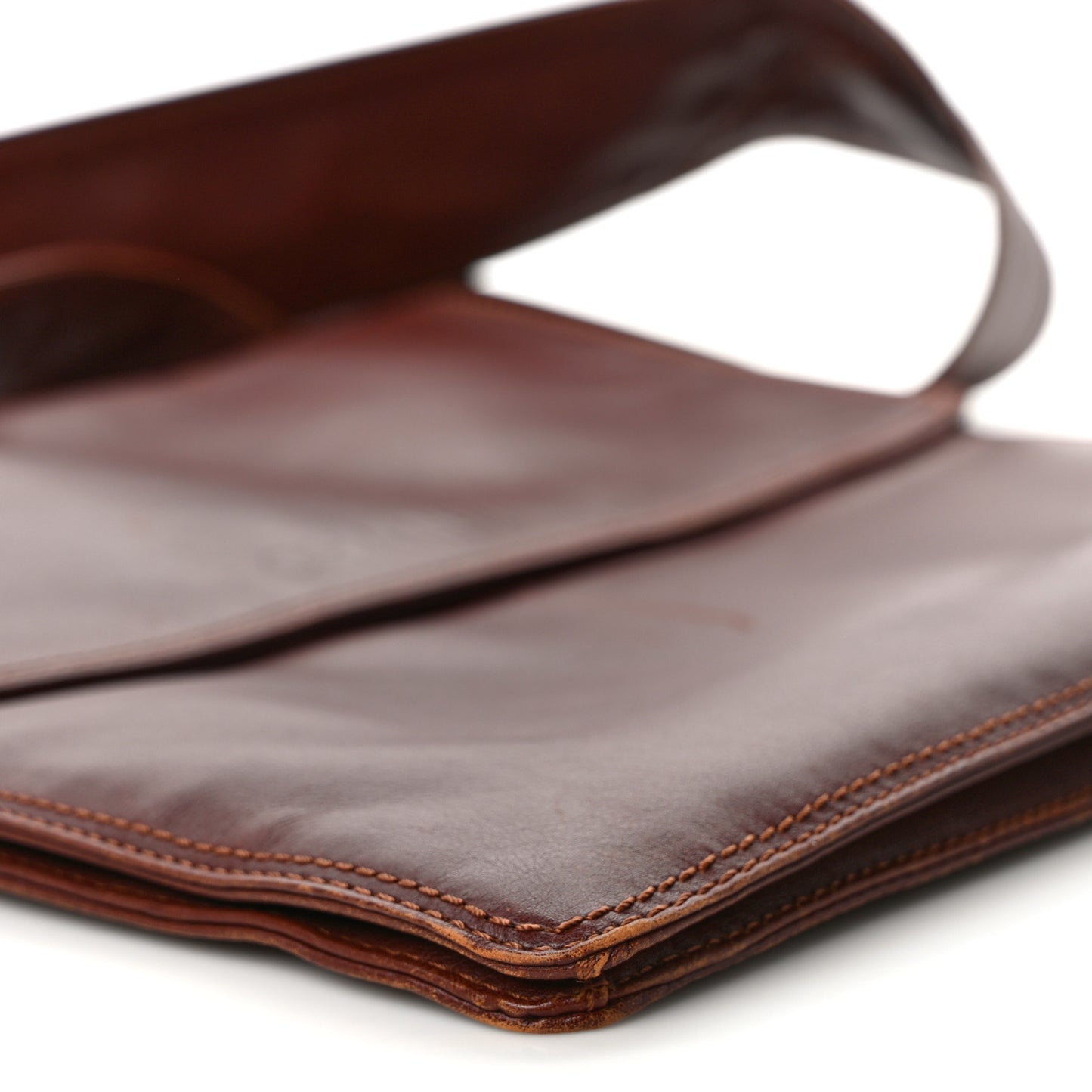 Lambskin Logo Messenger Brown