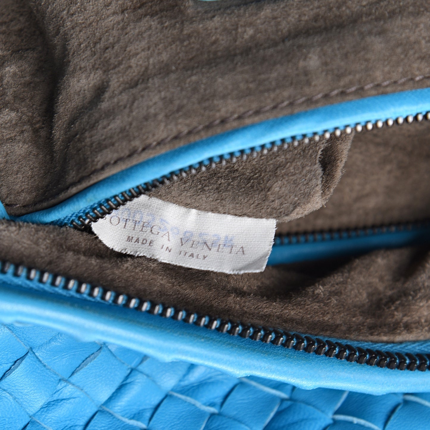 Nappa Intrecciato Cube Messenger Turquoise