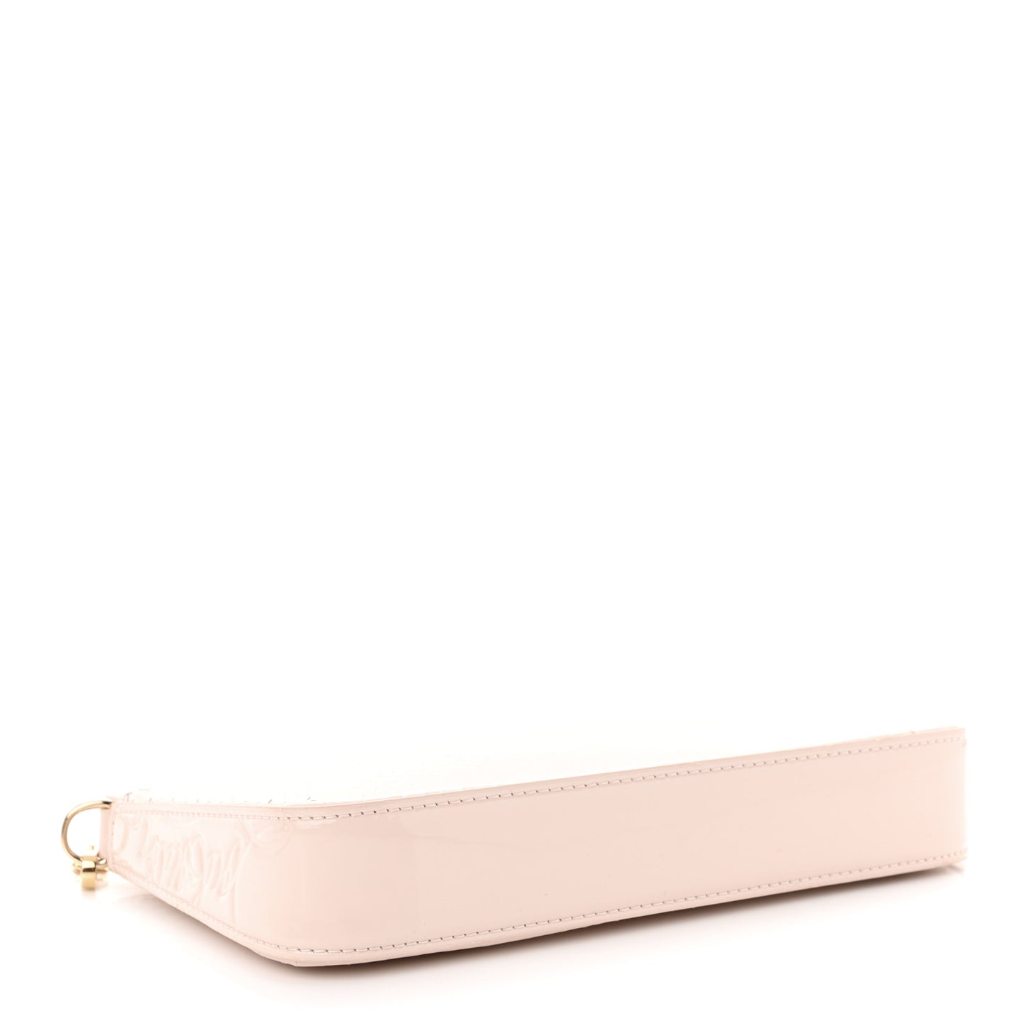 Patent Calfskin Snake Effect Loubila Chain Clutch Light Pink