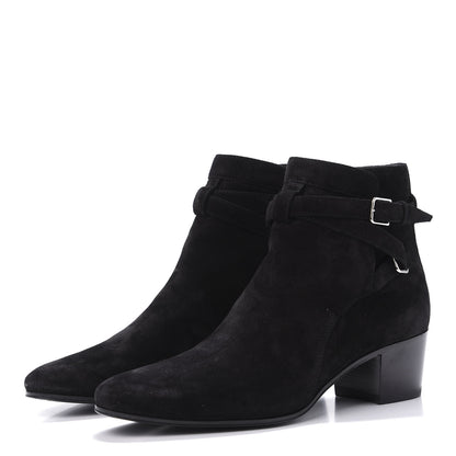 Saint Laurent Suede Jodhpur Calfskin Blake Ankle Boots 39.5 Black 3 of 9