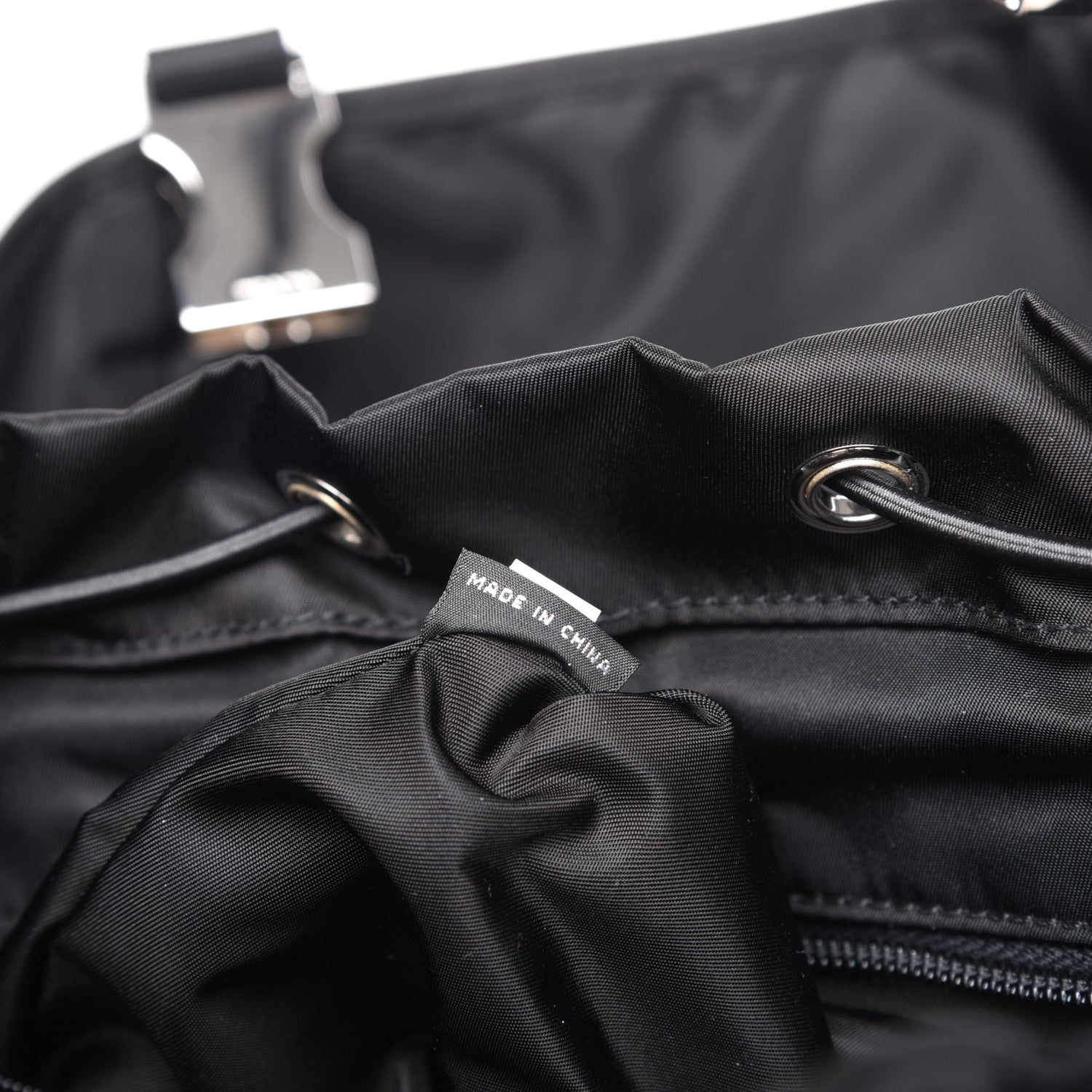 Prada Tessuto Nylon Impunturato Double Buckle Backpack Baltico Black 7 of 8