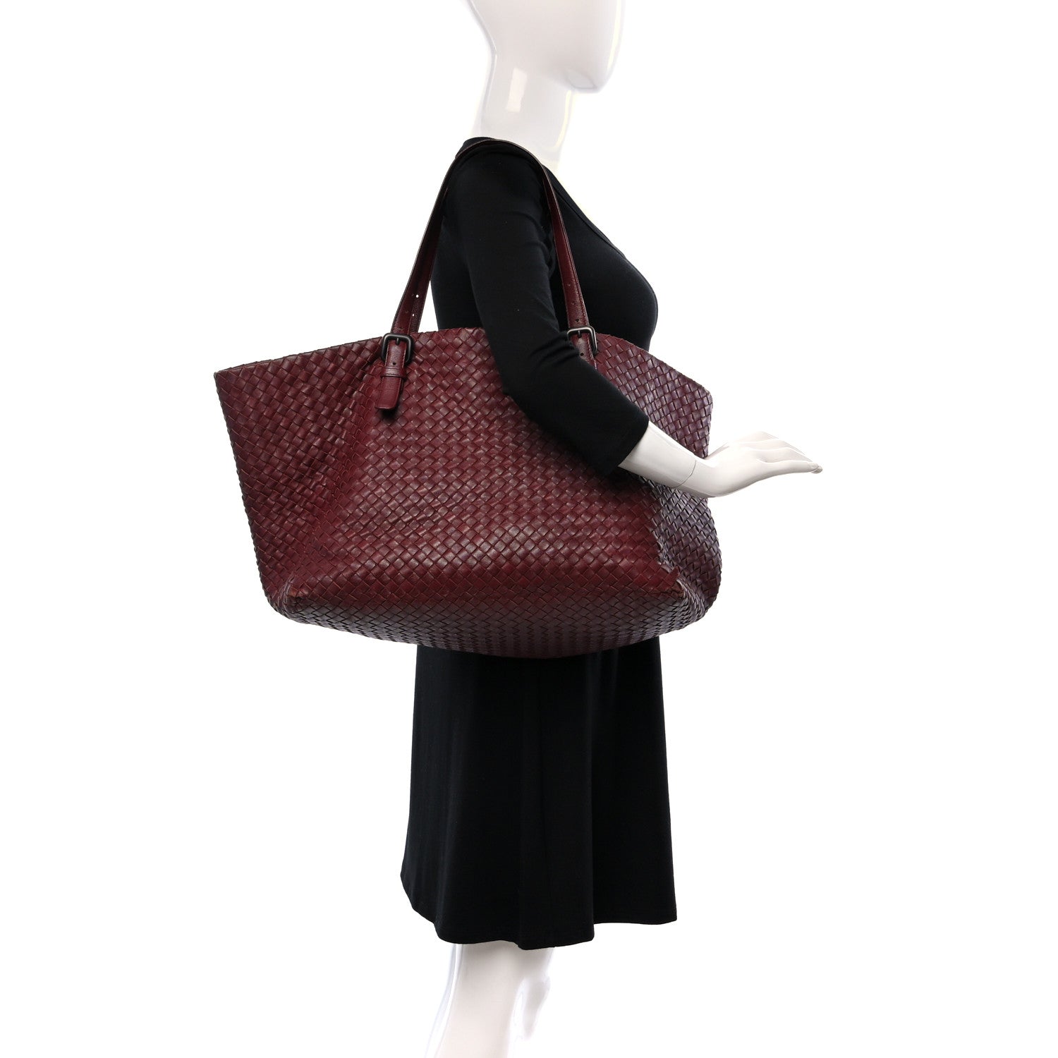 Bottega Veneta Nappa Intrecciato Large Seamless Tote Burgundy 2 of 12