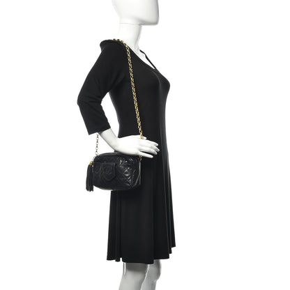 Chanel Lambskin Quilted Tassel Camera Case Black 2 of 14