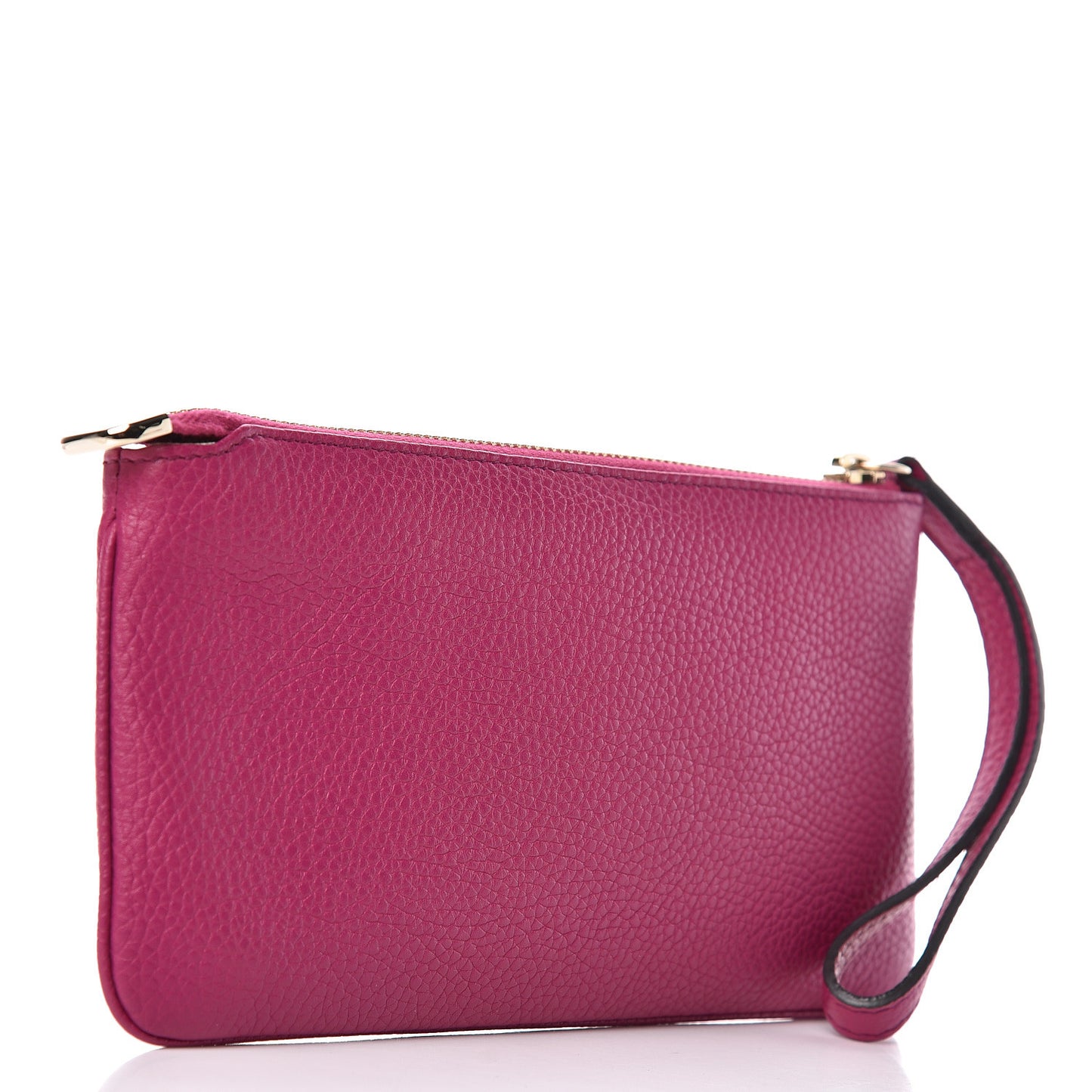 Pebbled Calfskin Soho Wristlet Bright Bougainvillea
