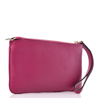 Gucci Pebbled Calfskin Soho Wristlet Bright Bougainvillea 3 of 8