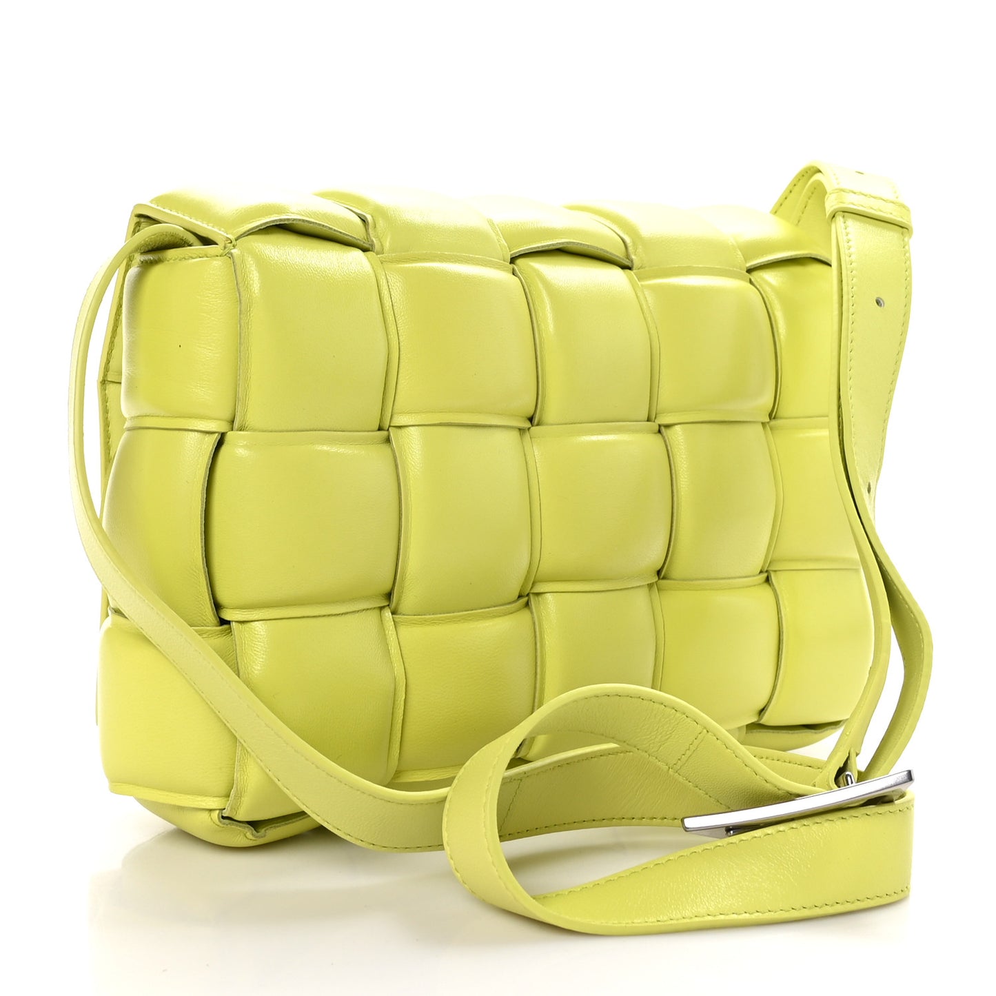 Nappa Maxi Intrecciato Padded Cassette Crossbody Bag Seagrass