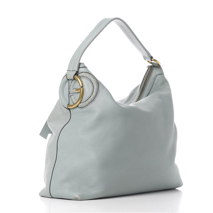 Gucci Pebbled Calfskin Twill Hobo Light Blue 2 of 9