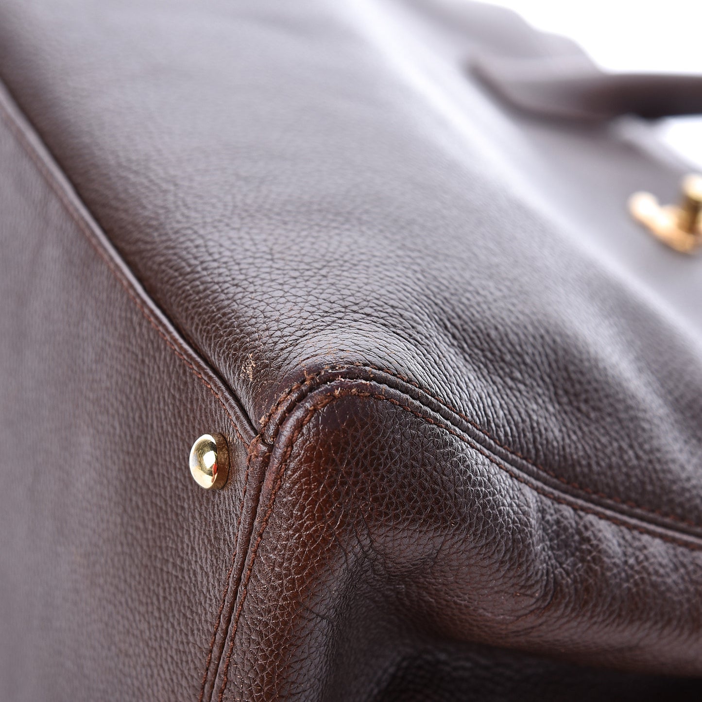 Calfskin Cerf Executive Shopper Tote Brown
