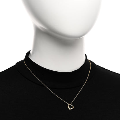 Tiffany 18K Yellow Gold 11mm Elsa Peretti Open Heart Pendant Necklace 2 of 4