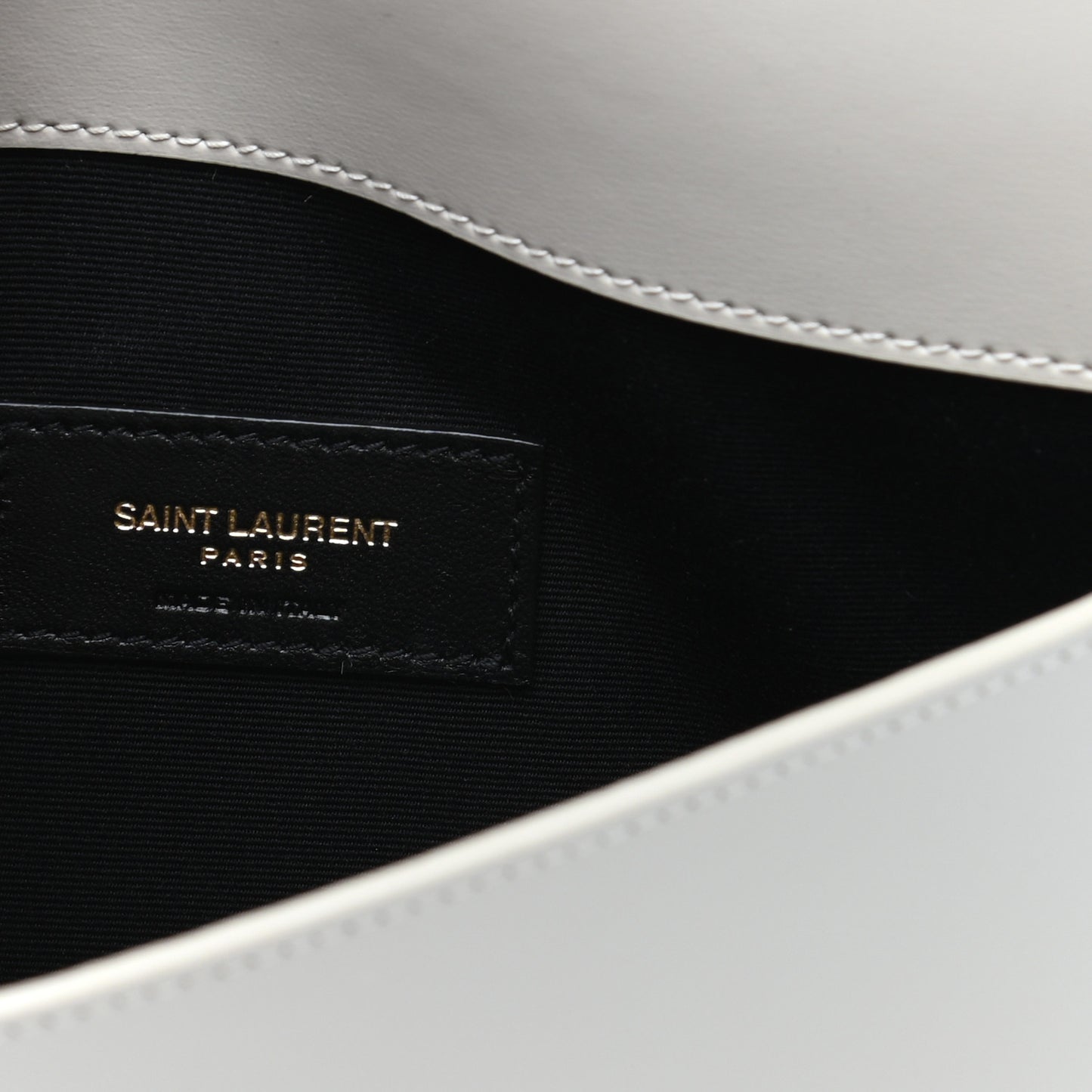 Smooth Shiny Calfskin Uptown Pouch Crema Soft