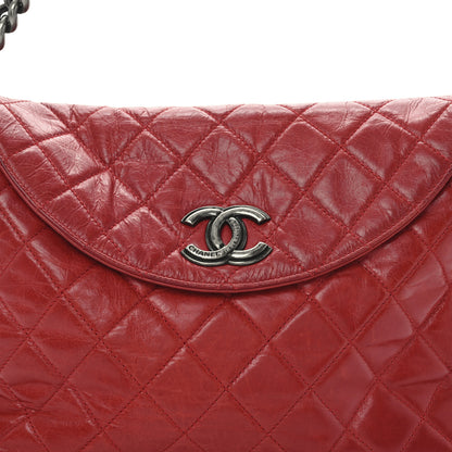Chanel Glazed Calfskin Hobo Red 8 of 10