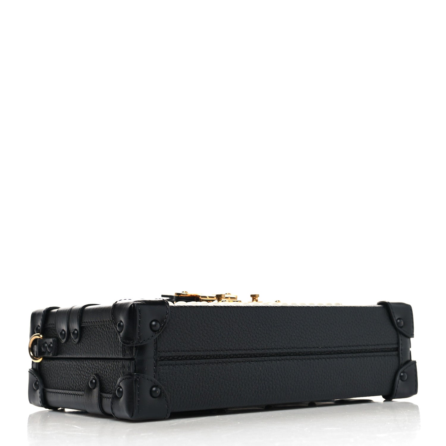 Louis Vuitton Monogram Calfskin Petite Malle Black White 4 of 10