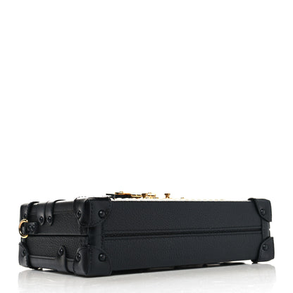 Louis Vuitton Monogram Calfskin Petite Malle Black White 4 of 10