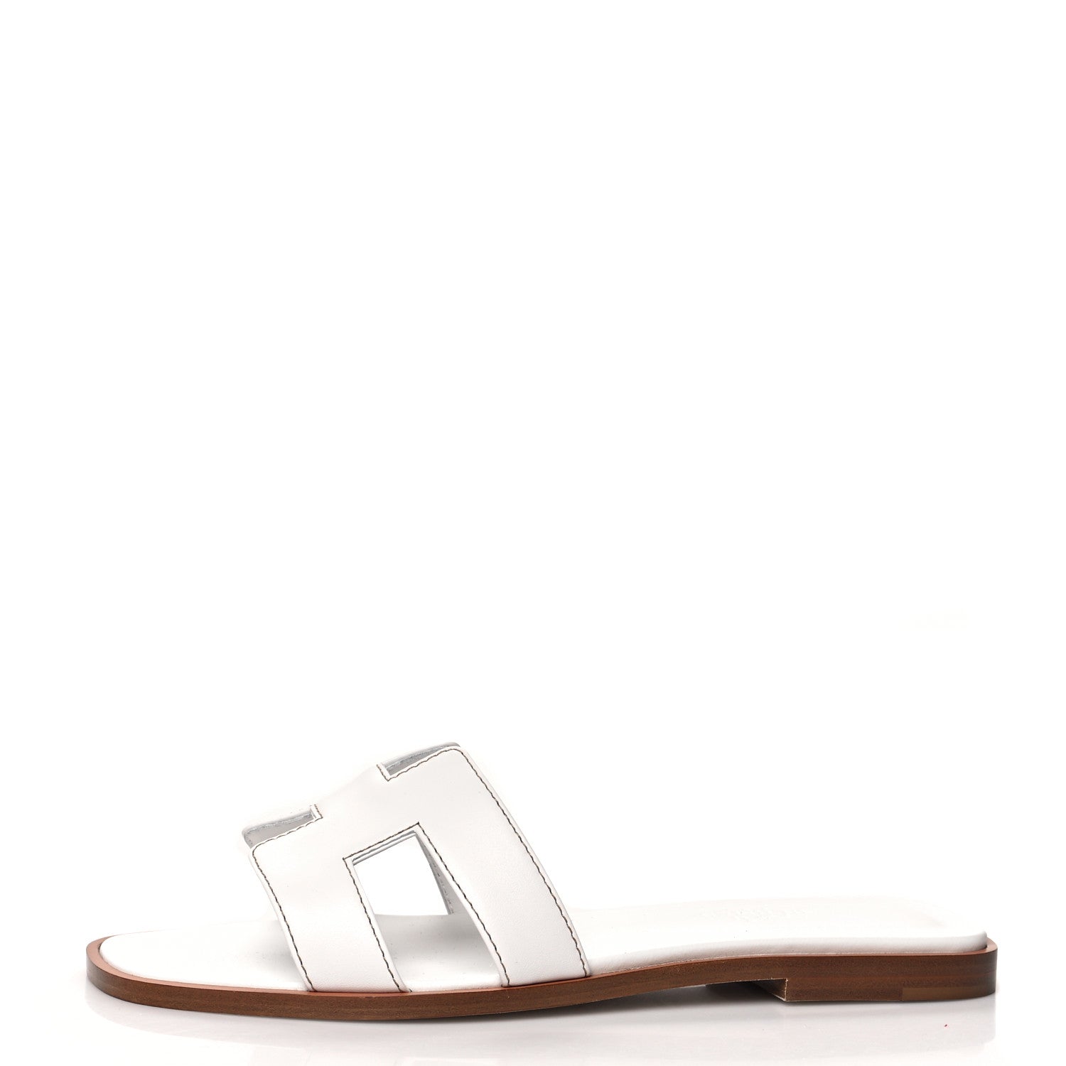 Hermes Box Calfskin Oran Sandals 36 White 1 of 8