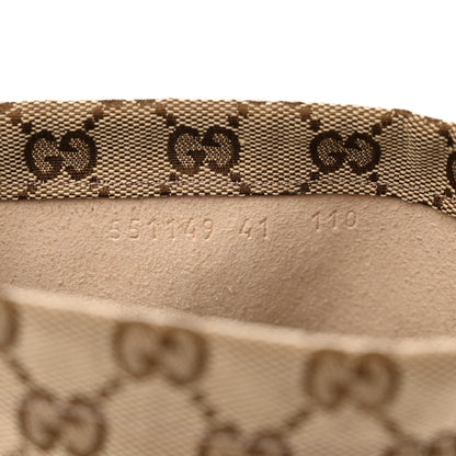 Gucci Monogram Malaga Kid Lisa Mid Heel Boots 41 Beige Ebony 9 of 13