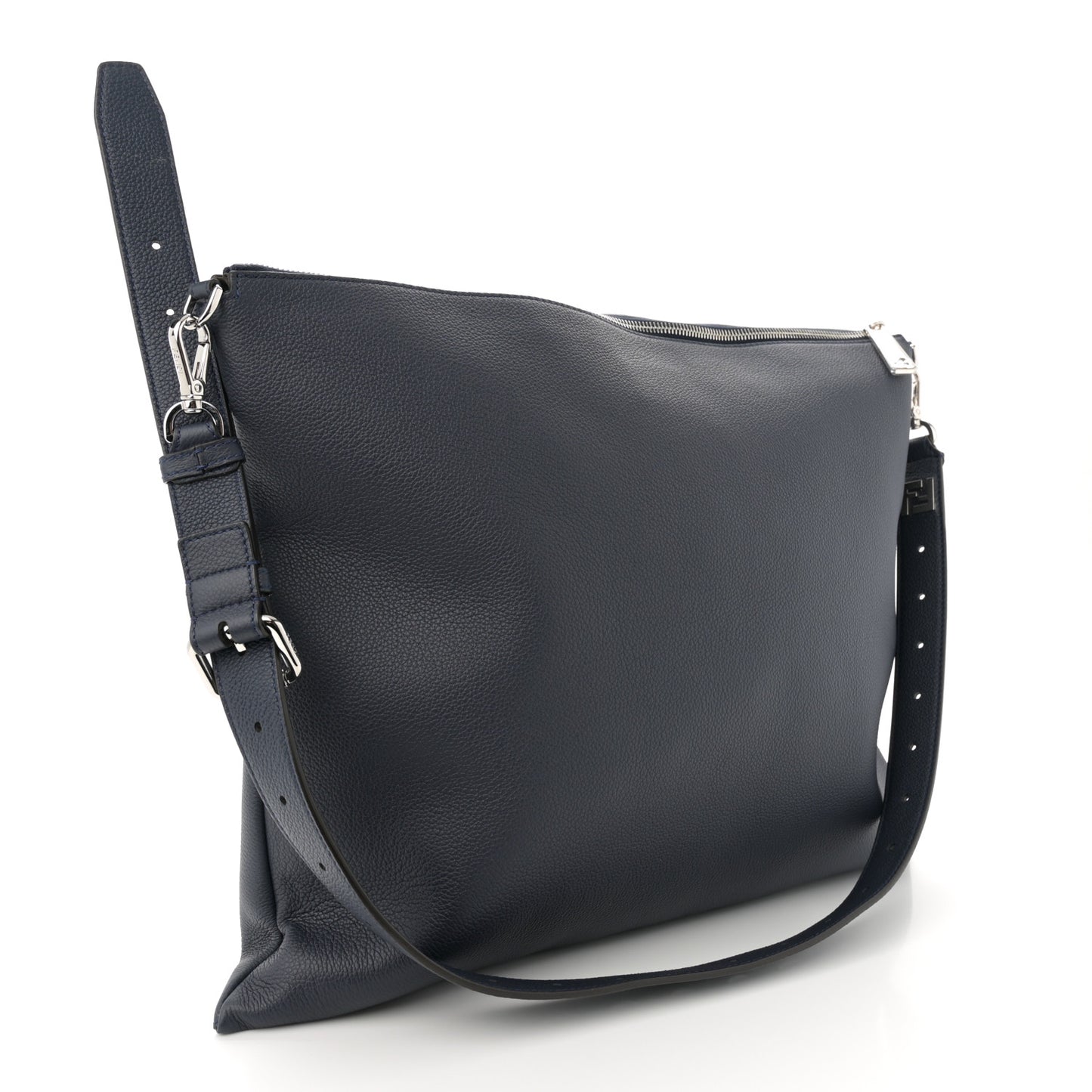 Vitello Cher Logo Embossed After Messenger Bag Dark Blue