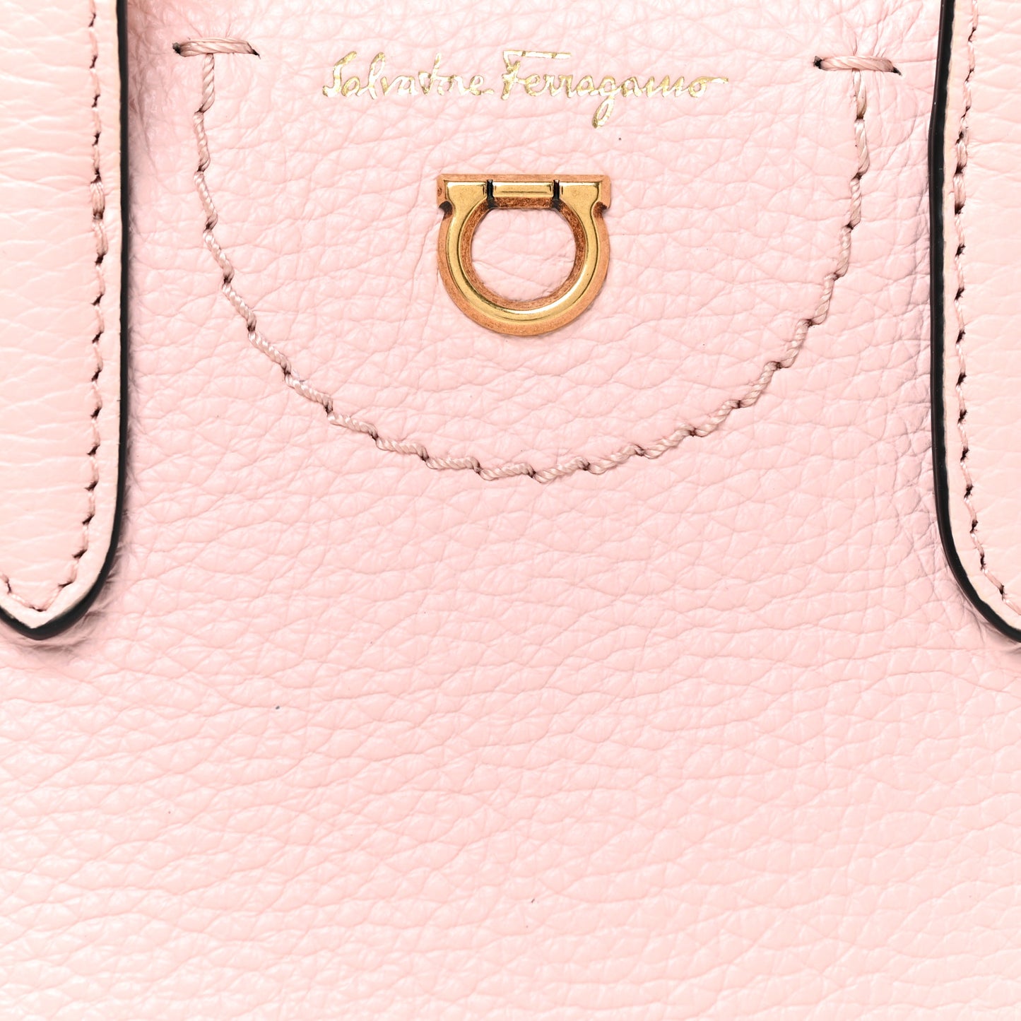 Tumbled Calfskin Gancini Mini Bag Pink