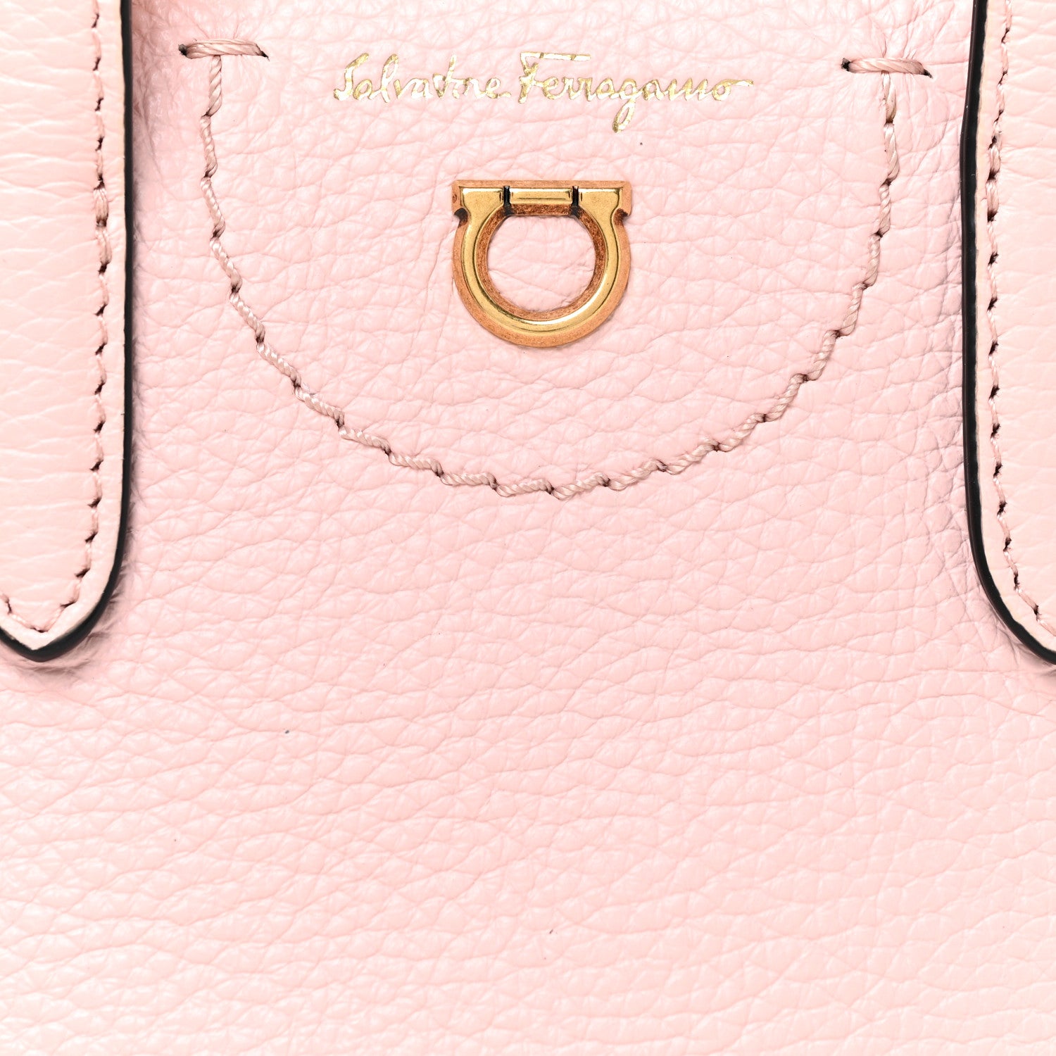 Salvatore Ferragamo Tumbled Calfskin Gancini Mini Bag Pink 8 of 10