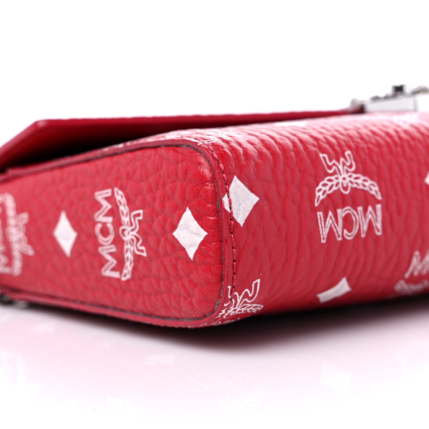 MCM Visetos Medium Tracy Crossbody Bag Ruby Red 7 of 8